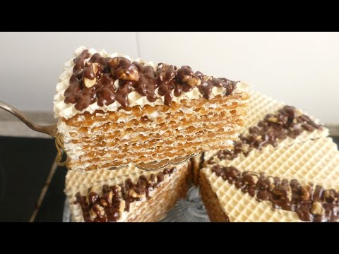 Видео: Вафельный торт ГРИЛЬЯЖ В ШОКОЛАДЕ! Вкуснейший Орехово карамельный десерт без выпечки за 20 минут!