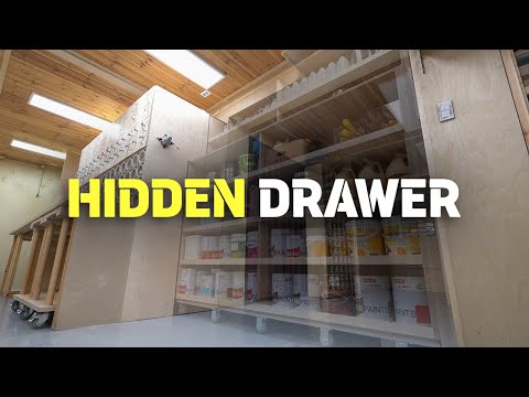 Видео: Скрытый ящик для банки с краской / Организация магазина / DIY