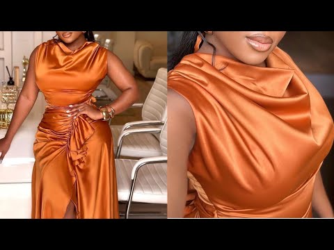 Видео: Как раскроить и сшить платье с воротником-хомутом | Простой урок по шитью платья с воротником-хом...