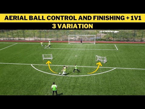 Видео: Контроль мяча в воздухе и добивание + 1 на 1 | 3 вариант | Футбольная тренировка | U13+