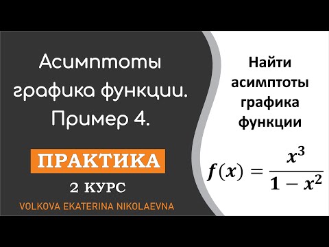 Видео: Асимптоты графика функции. Практика. Пример 4.