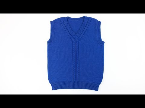 Видео: Вязаный жилет для мальчика . Knit vest for boys .