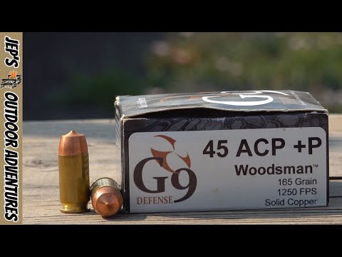 Видео: 45 ACP для Bear? | G9 Defense 45 +P Woodsman 165Gr Solid Copper | Тест на кувшинах