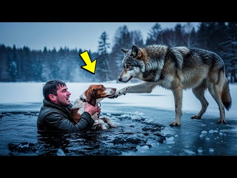Видео: ЕГЕРЬ ТОНУЛ В ЛЕДЯНОЙ ВОДЕ, спасая собаку... ТО, ЧТО СДЕЛАЛА ВОЛЧИЦА, ПОРАЗИЛО ВСЕХ!