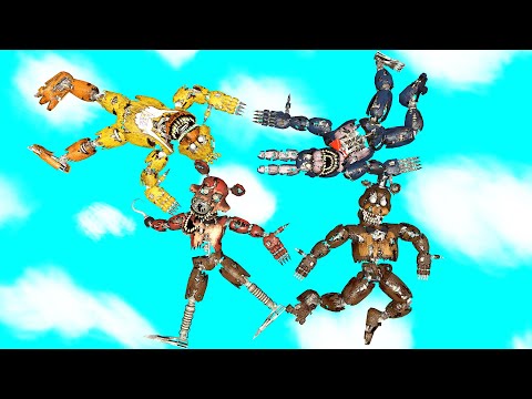 Видео: ФНАФ Кошмарные Аниматроники Не стандартные рэгдолы и прыжки [Фредди Фокси Бонни Чика] ГМод