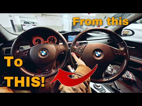Видео: Как установить спортивный руль BMW M! BMW E90 E91 E92 E87