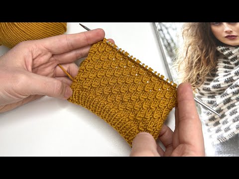 Видео: ВСЕГО 4 РЯДА и 4 ПЕТЛИ 👍 Потрясающий и очень простой рельефный узор для теплых вещей. Узор спицами