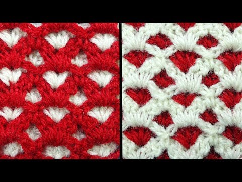 Видео: Двухсторонний узор для шапочки Crochet stitches   Вязание крючком   111