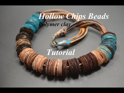 Видео: Hollow Chips Beads polymer clay FIMO tutorial бусины в технике чипсы полимерная глина FIMO Perlen