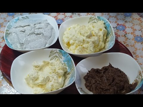 Видео: Четыре вида крема на четыре мини тортика