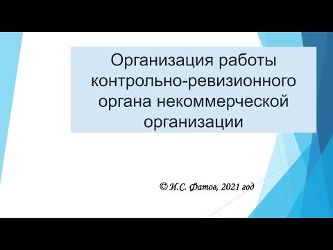 Видео: Фато Игорь Сергеевич:  «Особенности работы контрольно-ревизионных органов НКО»