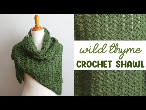 Видео: Великолепная шаль с одним повтором ряда! (Вязаная крючком шаль с диким тимьяном)