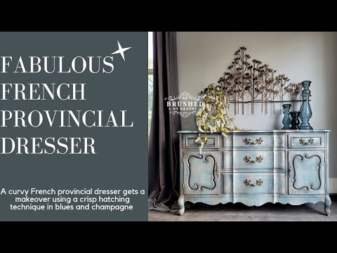Видео: Обновление французского провинциального комода с помощью штриховки, создающей льняной эффект, с и...