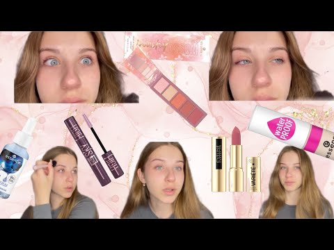 Видео: Макияж брендом Essence,новинки Eveline Variete и Maybelline🐭🫦|мой повседневный макияж в 15 лет|🐙