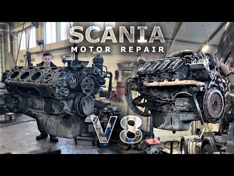 Видео: SCANIA R500 V8 - РЕМОНТ МОТОРА. ПРОБЕГ 1,6 МЛН. ЧАСТЬ 1: ПОЛНАЯ РАЗБОРКА