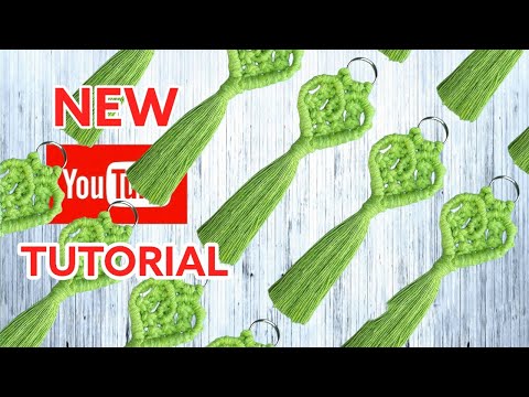 Видео: Макраме брелок сердце - мастер класс для начинающих/ Macrame keychain heart - for beginner