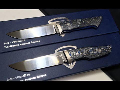 Видео: Два Ножа из S 390. Накладной монтаж, больстер вилка.