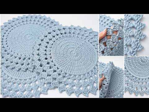 Видео: Мастер класс Салфетка крючком из шнура/ Crochet napkin video tutorial