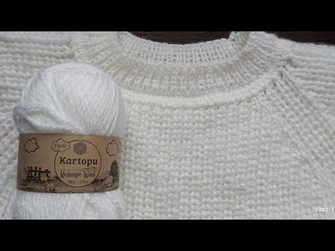 Видео: Джемпер полупатентной резинкой регланом сверху