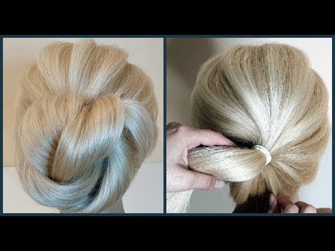 Видео: Быстрый объемный пучок.Подробное видео.Вечерние прически.Fast volumetric hairstyle. Detailed video