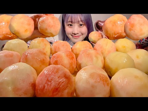 Видео: ASMR персик 4kg【русские субтитры】【Mukbang/ Eating Sounds】