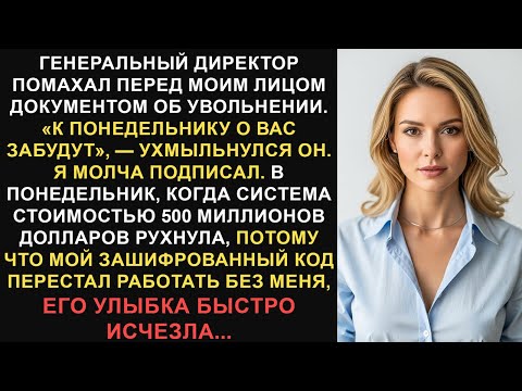 Видео: Генеральный директор сказал мне, что к понедельнику обо мне забудут, поэтому я позаботился о том,...