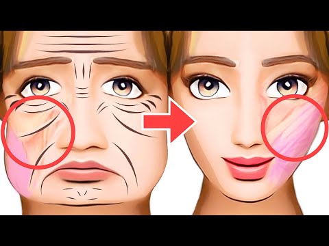 Видео: Омолаживающая гимнастика для лица от всех морщин! Предотвратить линии улыбки, линию марионетки