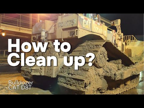 Видео: Как помыть эту грязную тяжелую технику. Бульдозер CAT D8T