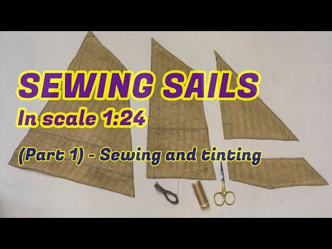 Видео: Sewing sails for ship models in scale 1/2''-1ft. - (Part 1) - Изготовление парусов в 1:24 масштабе.