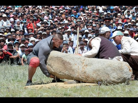 Видео: Кожомкулдун 130 жылдыгы: 630 кг салмактагы ташты көтөрүү мелдешинде жеңүүчүлөр аныкталды