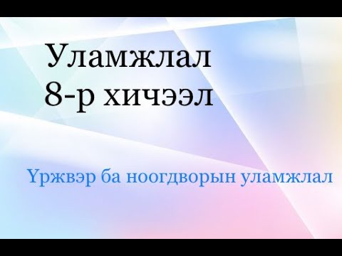 Видео: Үржвэр ба ноогдворын уламжлал