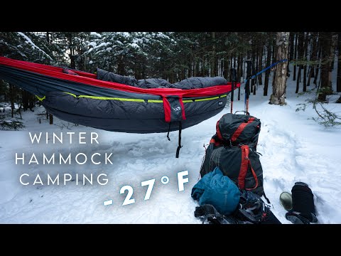 Видео: Зимний кемпинг в гамаке при температуре -33°C (-27°F) | Адирондак