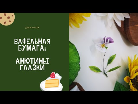 Видео: Анютины глазки из вафельной бумаги