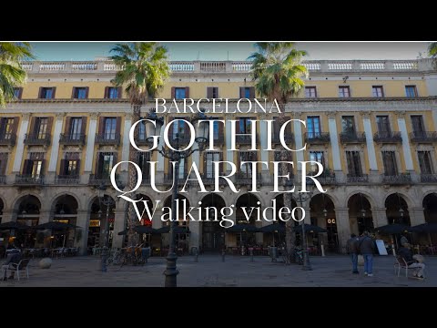 Видео: BARCELONA 4K Gothic Quarter walking video / Готический квартал Барселоны