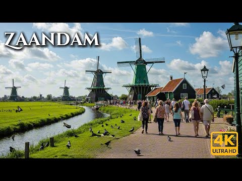 Видео: Zaandam Walking Tour 4K | Изучите лучший из культового города Голландии