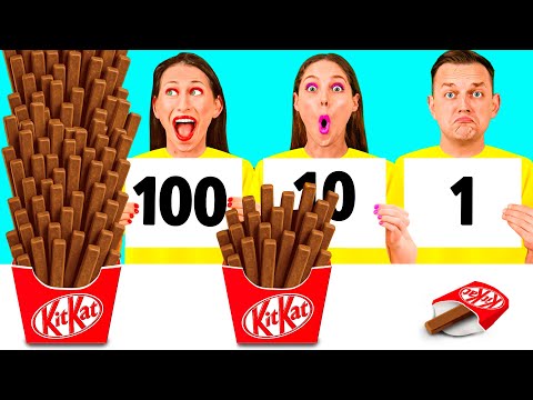Видео: 100 Слоев Еды Челлендж | Кулинарная Битва с Едой от BaRaDa Gold Challenge