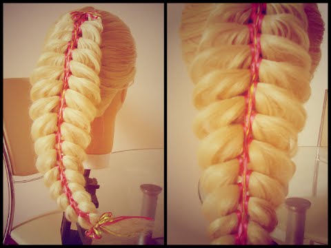 Видео: Коса трёхпрядная с узкими лентами. Видео-урок.