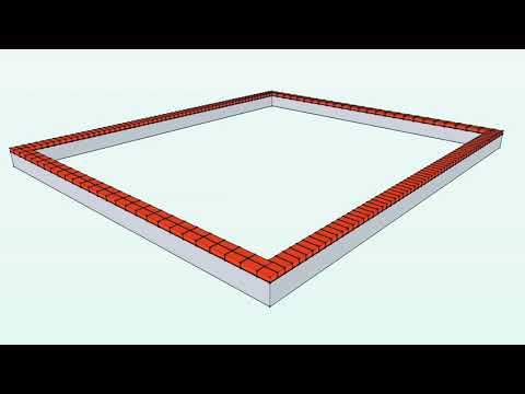 Видео: Кладка в кирпич • Кладка цоколя в 1 кирпич • Кладка угла в 1 кирпич