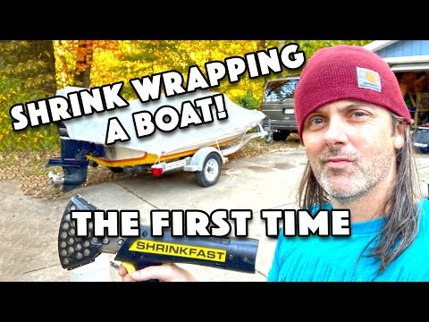 Видео: ВПЕРВЫЕ УПАКОВКА ЛОДКИ В ТЕРМОУСАДОЧНУЮ ПЛЕНКУ!