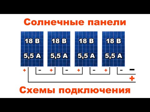 Видео: Соединение солнечных панелей: параллельное, последовательное, комбинированное, разной мощности.