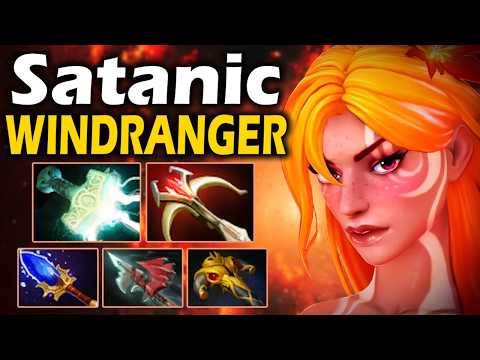 Видео: Сатаник на Керри Виндраннер, Секретный герой патча? - Satanic Windranger 7.37 ДОТА 2