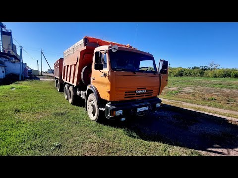 Видео: Уборка 2023. Камаз 65115, первые рейсы. Отвалились крылья на прицепе...