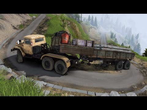Видео: Вытянет ли ЗИЛ 137 себя и активный полуприцеп с грузом на перевал. Spintires