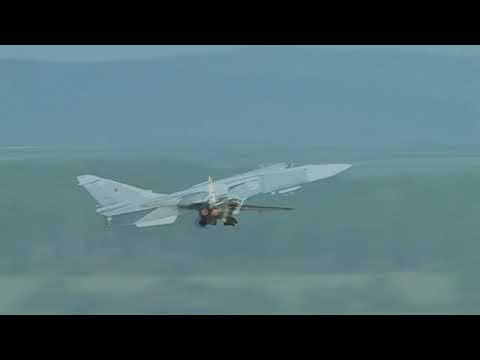 Видео: Су-24м полёты на аэродроме Хурба 2005