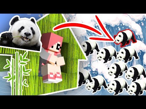 Видео: ЦУНАМИ ИЗ ПАНДЫ ПРОТИВ ДОМА ИЗ БАМБУКА В МАЙНКРАФТ