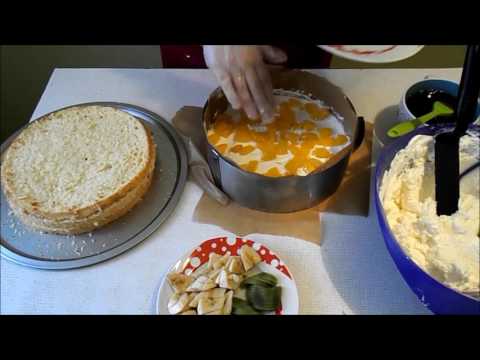 Видео: Бисквитный торт с фруктовой начинкой