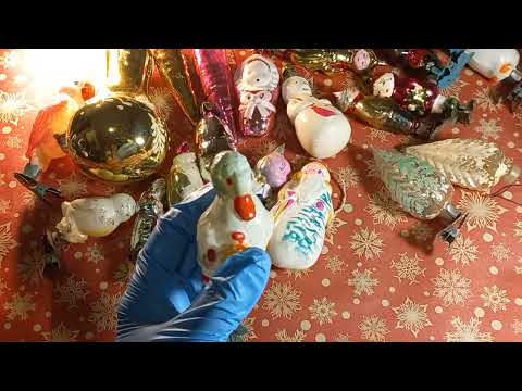 Видео: Советские елочные игрушки, пополнение в коллекцию