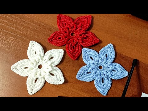 Видео: ЦВЕТОК крючком. Цветочек крючком для начинающих.  Flowers crocheted.