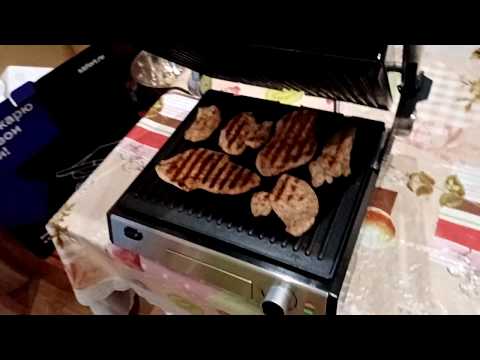 Видео: Жарим мясо на электрогриле Kitfort KT-1601