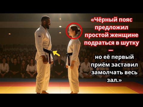 Видео: Чёрный пояс предложил простой женщине подраться в шутку ноеё первый приём заставил замолчать весьзал